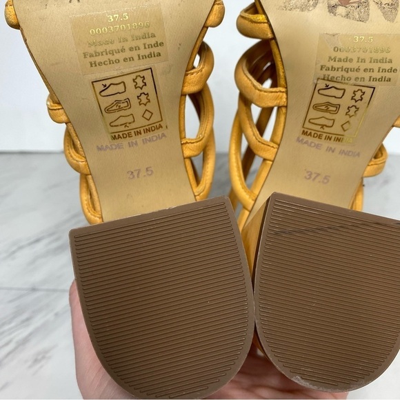 Free People Colette Strappy Orange Block Heel Sandal 7.5 - Picture 10 of 14